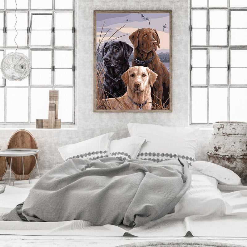 DIY Paint By Number Kit Dog Animal Series No Frame for Home Decoration Art