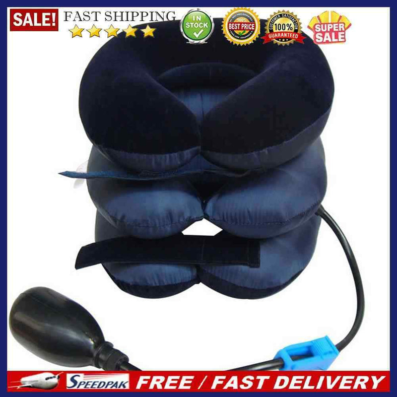 3 Tubes Inflatable Neck Tractor Orthopedic Massage Pillow Air Cervical Supp