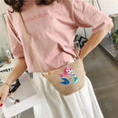 Summer Shoulder Handbags Women Animal Print Weaving Crossbody Messenger Bags