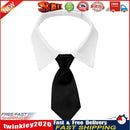 Cat Dog Collar Bow Tie Cotton Pet Formal Necktie for Wedding (Black L) Newly