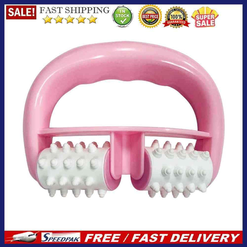 Dual Wheel Pain Relief Massage Tool Manual Body Roller Massager for Arm Leg Neck