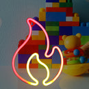Fire Flame Neon Sign Light LED Hanging Wall Night Lamp Decor (Red White) Newly
