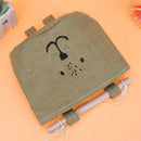 One Layer Pocket Canvas Storage Bag Back Door Wall Hanging Bag(Green)