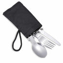 Foldable Cutlery Tableware Camping Trave Dinnerware Flatware Set Fork Spoon