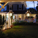 LED Lantern Metal Bronze Hollow Out Solar Charged Hanging Art Household Ornament