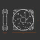 ID-COOLING PL-12025 LED 120mm Cooling Fan w/ De-Vibration Rubber CPU Cooler Fan