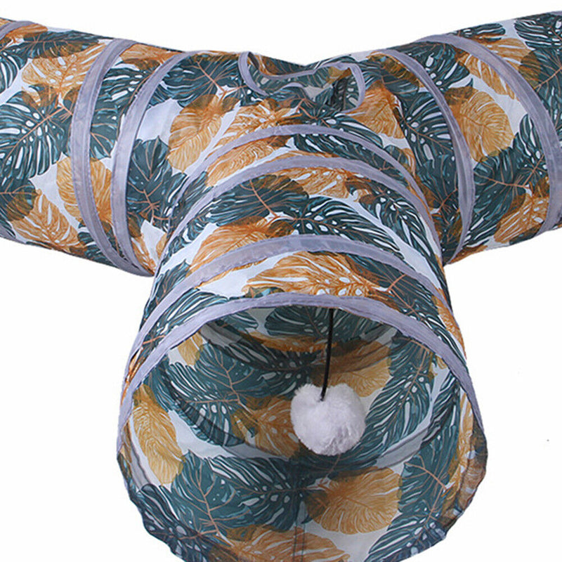 Cat Tunnel Tube 2/3/4 Way Foldable Cat Kitten Tunnel Training Interactive T