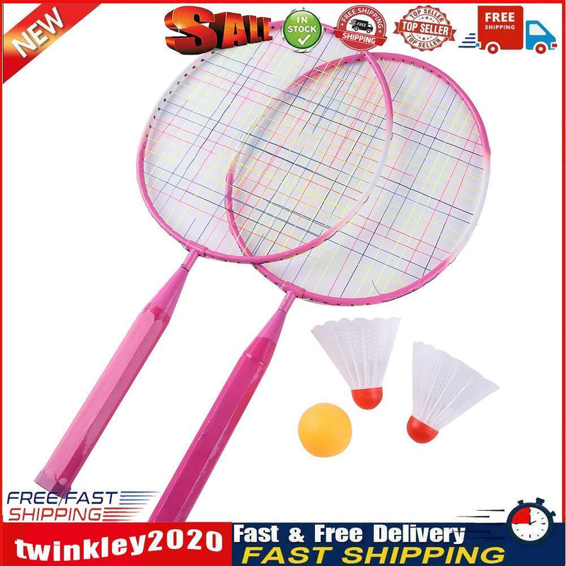 Playing Games Sports Shuttlecock Racquet Set Kids Badminton Racket (Red) Newly
