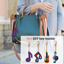 4x DIY Full Drill Diamond Key Chain Music Note Pendant Embroidery Keyrings Craft