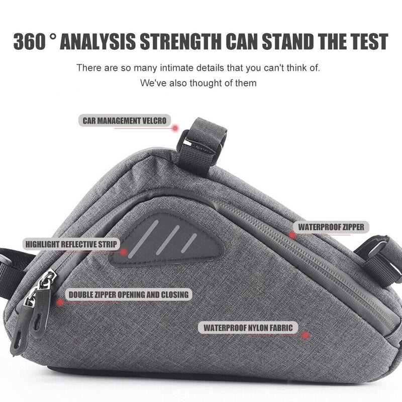 MTB Road Folding Bike Triangle Bag with Reflective Stripes Cycling Accessories