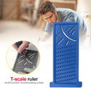 Woodworking Scribe Mark Line Gauge Cross-Out Carpenter Angle Ruler (Blue)