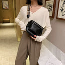 Fashion Saddle Crossbody Bag Women Soft Leather Chest Zipper Purse Phone Pouch