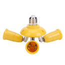 3 in 1 E27 to E27 Lamp Base Socket Splitter LED Light Bulb Holder (Yellow)