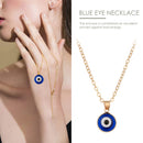 Evil Eye Pendant Necklace Chain - Blue Eye Alloy Rope Chain Necklace Family Gift