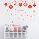 4pcs Christmas Wall Stickers Elk Snowflake Self-Adhesive PVC Removable Decals