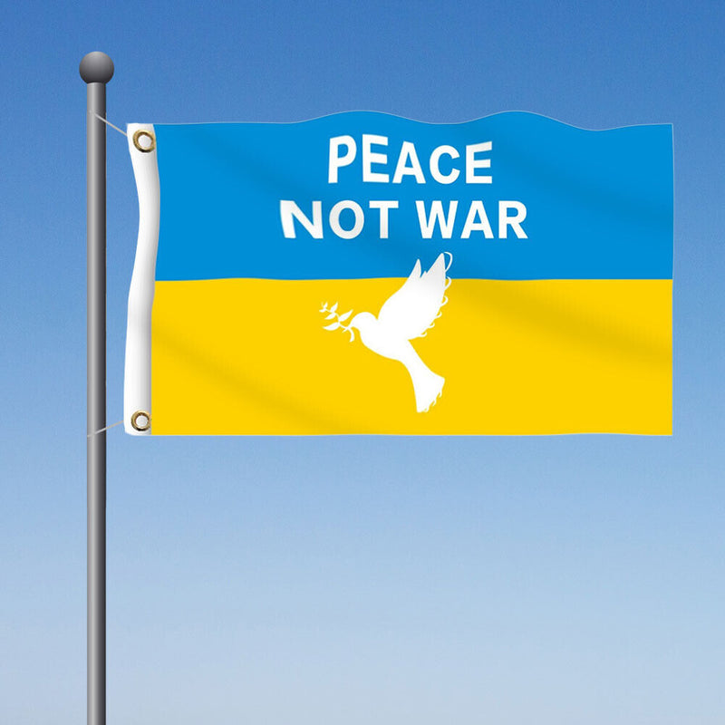 Peace Dove Banner Peace Not War Polyester Hanging Flags for Garden Decor