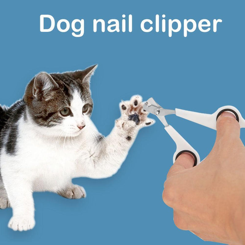 Pet Nail Toe Clipper Scissors Stainless Steel Dog Claw Cutter(White Black)
