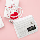 Glitter Transparent ID Card Holder PVC Folding Wallet Women Business Card Pur