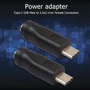 2pcs DC Power 5.5x2.1mm Converter Adapter Plug DC Female to USB-C Male Connector