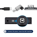 USB Type C to USB Type B Adapter for Printer MIDI Controller (White Elbow)