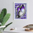 Purple Butterfly 5D DIY Full Round Drill Diamond Painting Canvas Mosaic 30x40cm