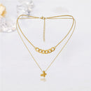 Titanium Steel Butterfly Pendant Female Double Layer Simple Necklace Choker