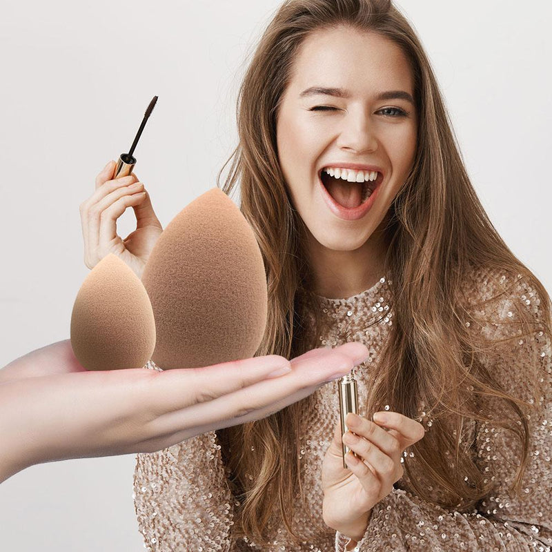 3pcs Soft Makeup Sponge Puff Face Foundation Powder Cosmetic Tool (Coffee)