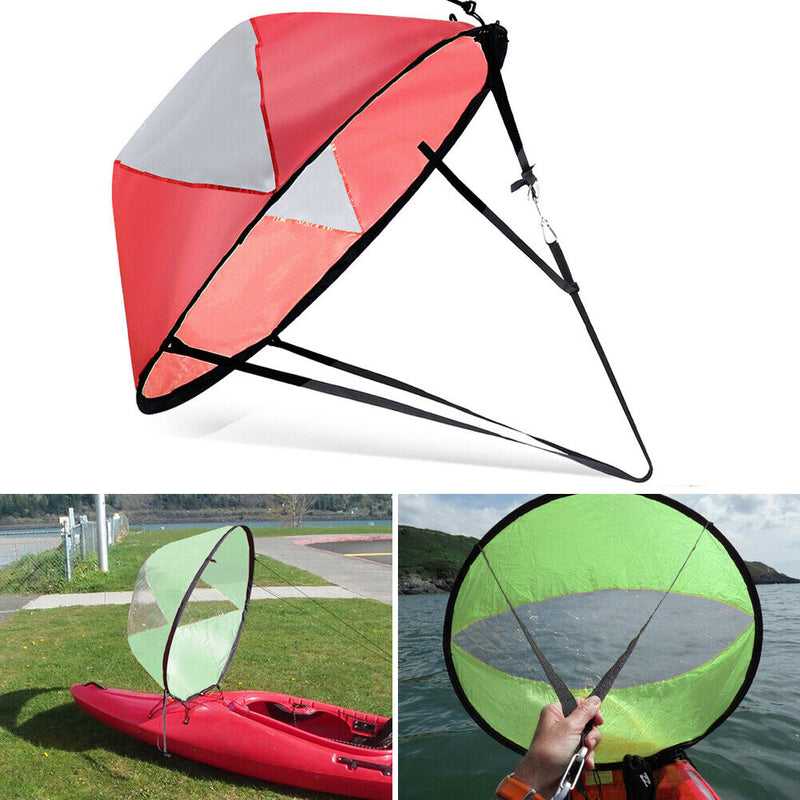 Foldable Kayak Boat Wind Sail Paddle Sailing Canoe Boat Wind Window (Red) Newly