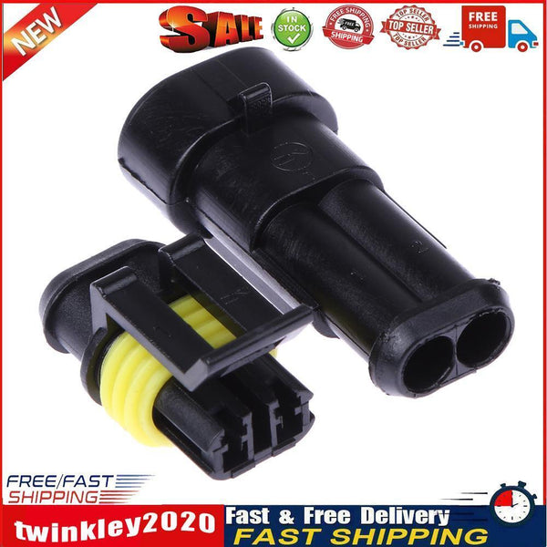 5 Sets 2 Pin Car Waterproof Wire Connector HID Plug 1.5mm Terminals 18 AWG Newly