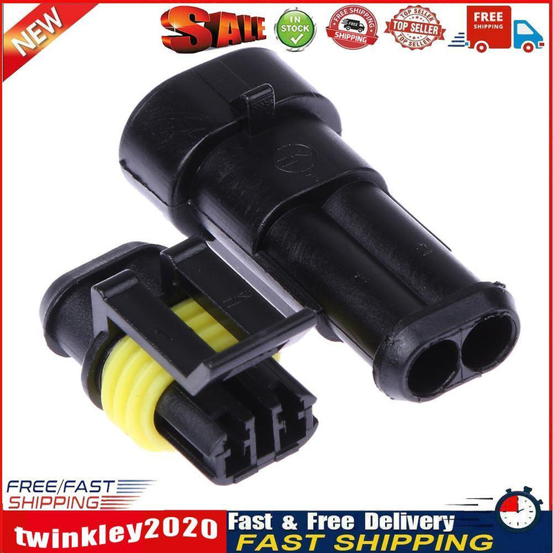 5 Sets 2 Pin Car Waterproof Wire Connector HID Plug 1.5mm Terminals 18 AWG Newly