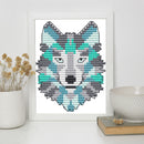 14CT Partial Cross Stitch Wolf Counted DIY Embroidery Needlework Animal Wall Art