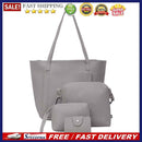 4pcs/set Shoulder Handbags Leather Women Crossbody Clutch Card Bags (Grey)