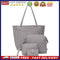 4pcs/set Shoulder Handbags Leather Women Crossbody Clutch Card Bags (Grey)