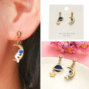 Star Moon Earrings Astronaut Stud Earrings Planet Star Stud Dangle Earrings