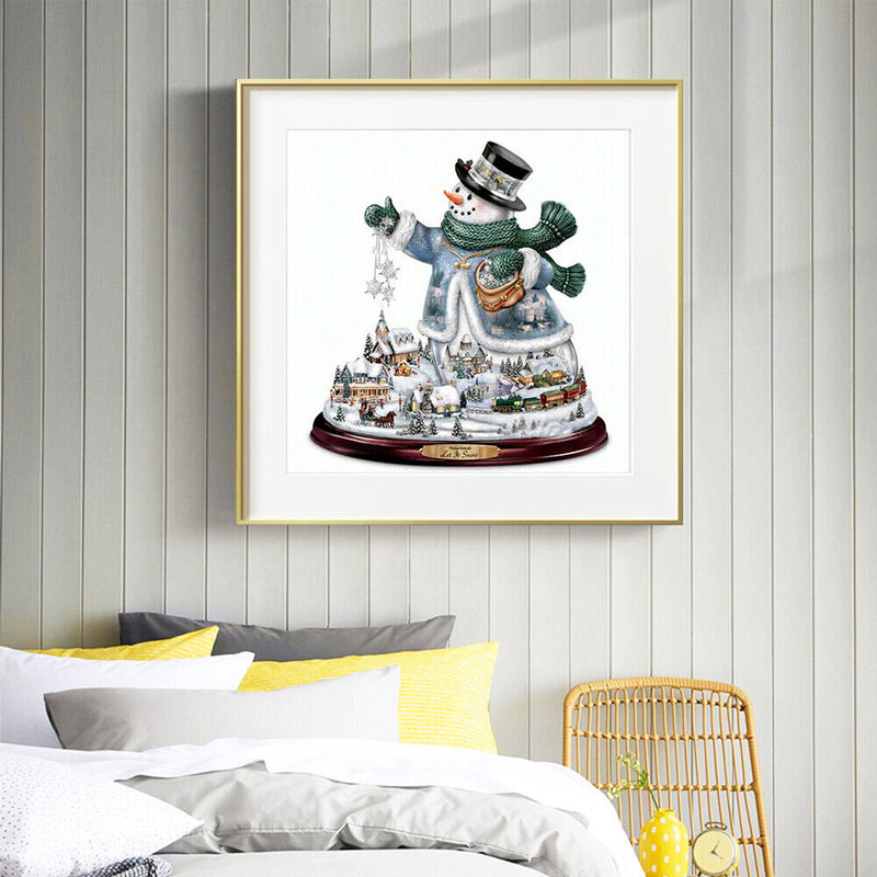40x40cm DIY Paint By Number Kit Snowman Christmas Tree for Home Decoration Gift