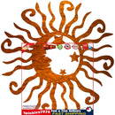 Wall Art Sun Moon Stars Decor Metal Sculpture for Indoor Outdoor (Yellow) Newly
