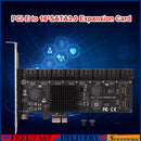 16 Port PCIE Expansion Card Controller PCIe X1 SATA3.0 Adapter 6Gbps for PC