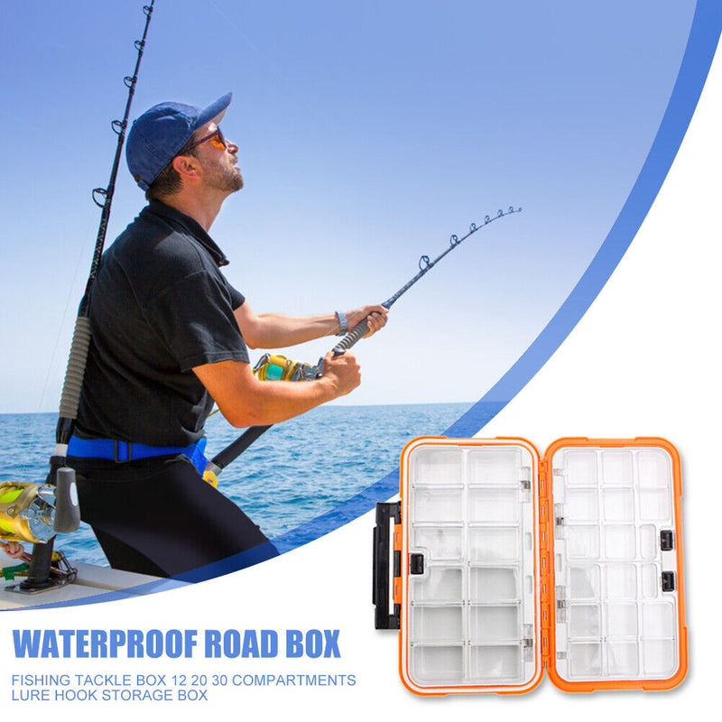 Fishing Tackle Box Double Sided Fishing Lure Bait Hook Storage Box (L) Newly