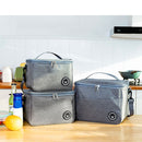 Portable Lunch Insulation Bag Waterproof Food Ice Pack Thermal Bags (Gray) Newly