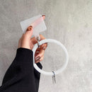 Hanging Ring Phone Silicone Chain Anti-Lost Lanyard Bracelet (Clear White)