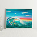 Sunset Wave Frameless Picture Oil Paint By Numbers Hand Painted Picture Kit