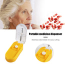 Portable Rectangular Tablet Cutter Box Pill Dispenser Storage Case (Yellow)