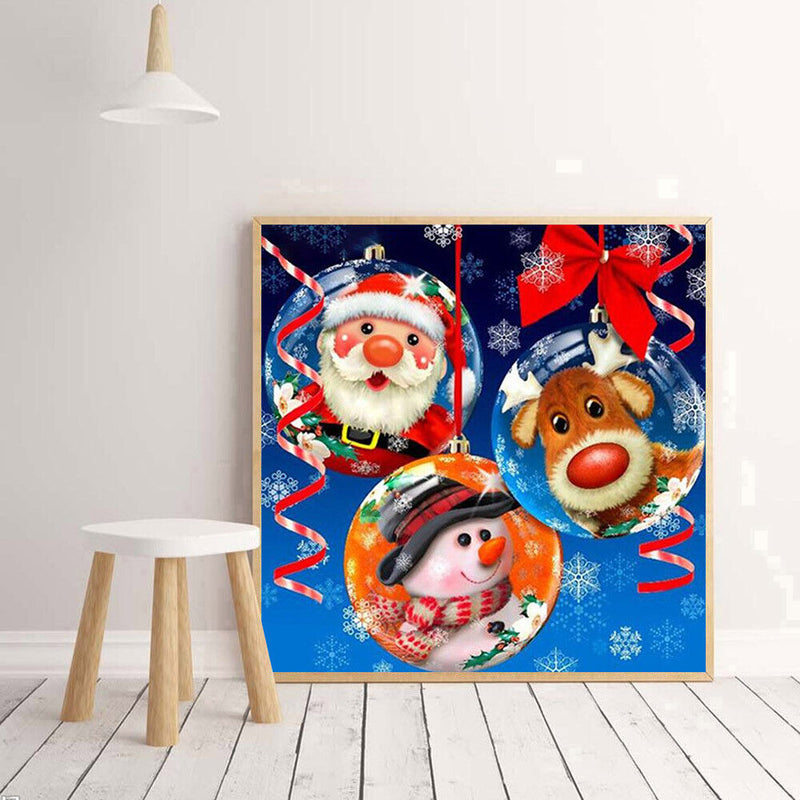 Full Drill Round Diamond Painting 5D DIY Snowman Elk Cross Stitch Embroidery Kit