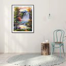 5D DIY Diamond Painting waterfall Full Round Drill Decor Newly