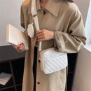 #A Simple Female Pu Handbags Rhombus Pattern Messenger Handbags for Travel Shopp
