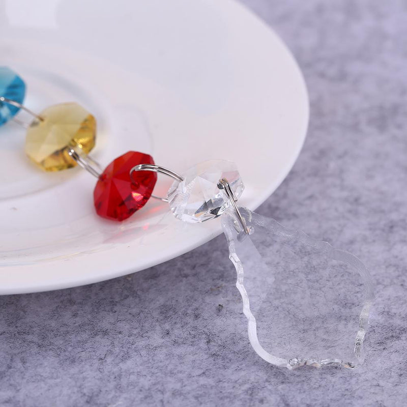 DIY Hang Light String Octagonal Beads Crystal  Maple Leaf Pendant Newly