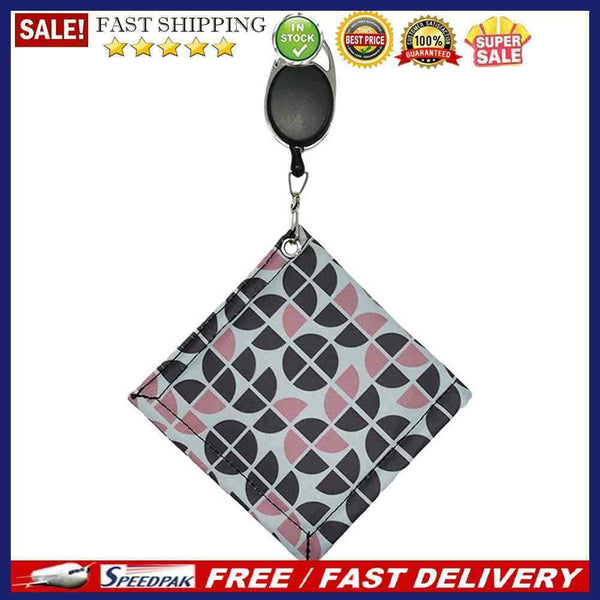 Oxford Cloth Square Golf Club Head Ball Cleaning Towel with Retractable Keych