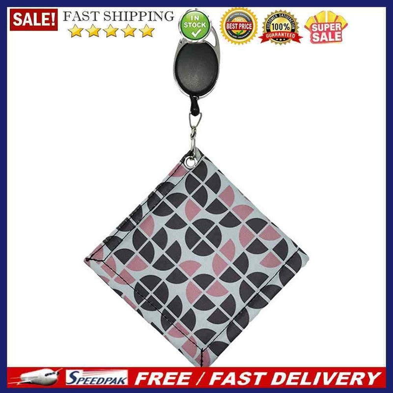 Oxford Cloth Square Golf Club Head Ball Cleaning Towel with Retractable Keych