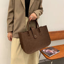 Autumn Winter Felt Female Solid Color Tote Bag Women High Capacity Shopper Bag
