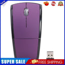 2.4G Wireless Mouse Optical Foldable Mice w/USB Receiver for PC (Purple)